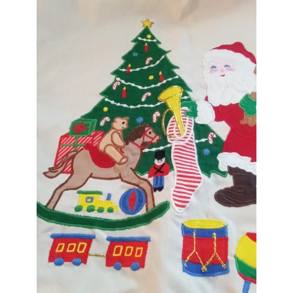 Santa Claus Christmas Tree Skirt Soldier Stocking Train Bear Horse Santa Craft - Picture 4 of 9